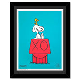 Snoopy & Woodstock on Red House (Blue)