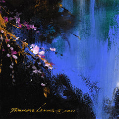 Pink Blossom Under the Falls