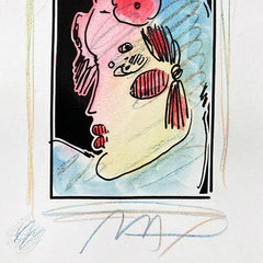 Lady with Profile and Flowers II