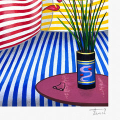 Striped Sofa Over CP
