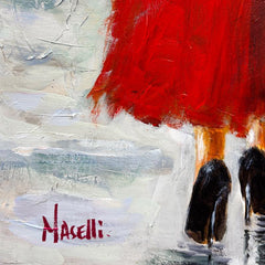 Red Dress and Black Fields