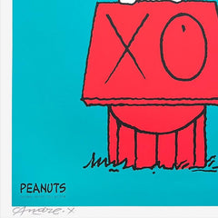 Snoopy & Woodstock on Red House (Blue)