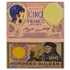 Cinco Francs and Honderd Guilden