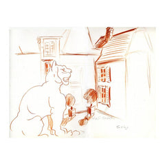 Lion Statue in the Courtyad of Chateau Haut-Brion