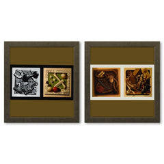 Etude De Matiere (1,4) et Etude De Matiere (2,3) de la serie Graphismes 1 (Diptych)